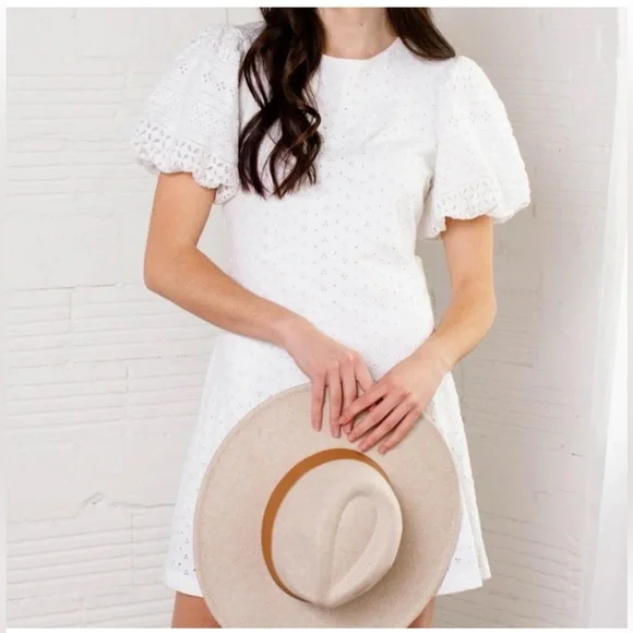 Free People Apricot Rose Mini Dress. Eyelet dress - Picture 4 of 14